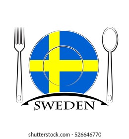 Food  logo made from the flag of Sweden