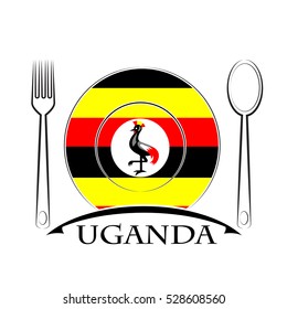 Food  logo made from the flag of Uganda