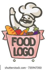 food logo man character with