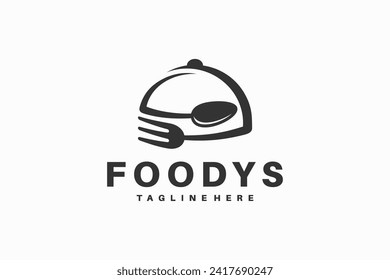 food logo with movable food cover concept