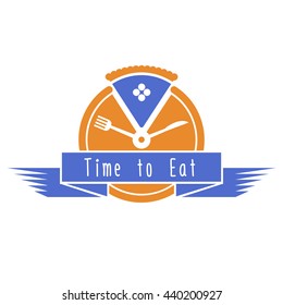 Food logo with pie. Good for restaurant, cafe, food delivery. 