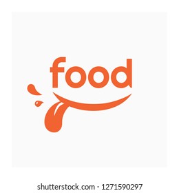 Food Logo With Smile. Label For Food Company. Grocery Store Logo. Vector Illustration With Smiling Mouth.