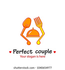 Food Logo. Spoon and Fork.
