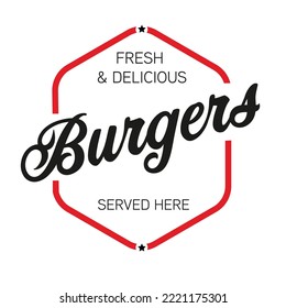 Food Logo Stamp Burgers vintage sign