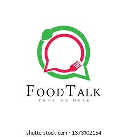 Food logo, food talk icon concept-vector
