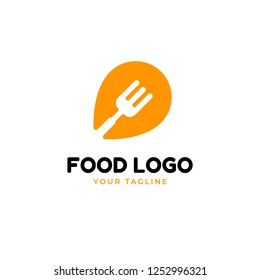 Food logo template, fork icon