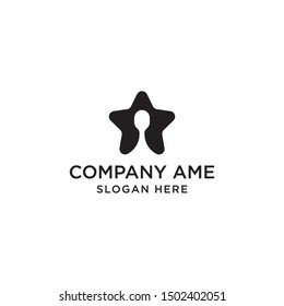 Food Logo Template. Vector Illustration. Spoon icon with star