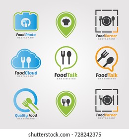 Food Logo Template. Vector Illustration.  Flat Design. food logo,cooking logo,vector logo template.