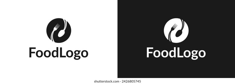 food logo vector illustration with spoon logo template