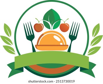 Food logo Vector illustration with white background,Set plate logo,