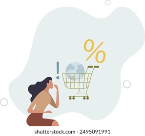 Food loss and waste illustration.Environment and resources problem concept.flat design.illustration with people.