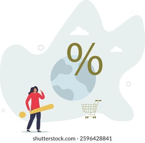 Food loss and waste illustration.Environment and resources problem concept.flat character life .