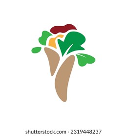 food with lots of healthy vegetables logo vector