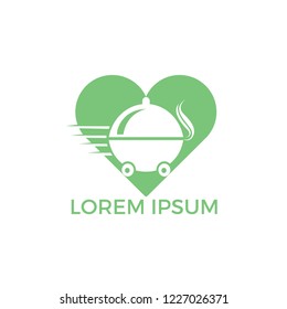 Food love delivery logo design. Fast delivery service sign. 