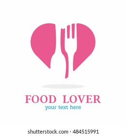 FOOD LOVE HEART LOGO ICON TEMPLATE