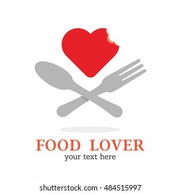 FOOD LOVE HEART LOGO ICON TEMPLATE