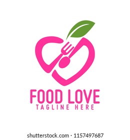 Food Love logo design illustration