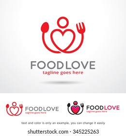 Food Love Logo Template Design Vector 