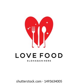 Food love logo template vector