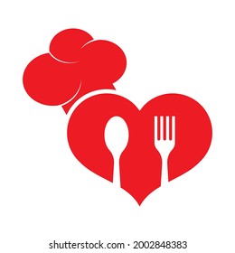 Food love logo template vector icon design