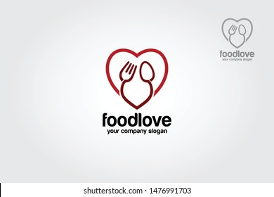 Food Love Vector Logo Template. This is simple and clean logo. They are fully editable and scalable without losing resolution.