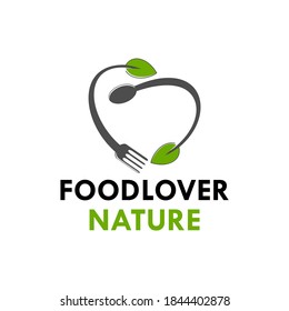 Food lover nature logo template illustration