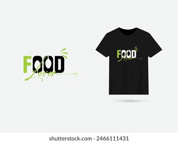 Diseño de camiseta para amantes de la comida. Vector de diseño de camiseta de tipografía. Cuchara, Come. Negocio de camisetas. Creativo. Hambriento. Diseño de texto de tipografía de amante de la comida. Color negro. Imprimir.