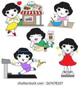 Food Lover's Diet character illustration