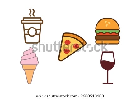 Food Lovers Icon Pack vector art illustration