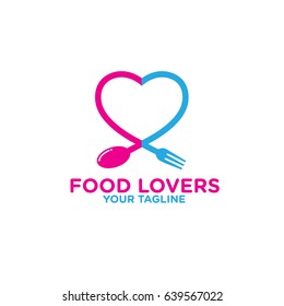Food Lovers Logo Design, Couple Food Icon