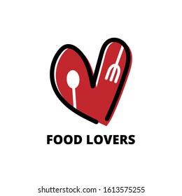 food lovers logo like icon design template. very simple, unique and modern design. suitable for cafe, restaurant and culinary business - vector illustration