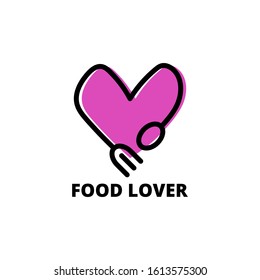 food lovers logo like icon design template. very simple, unique and modern design. suitable for cafe, restaurant and culinary business - vector illustration