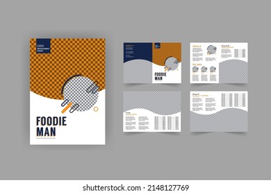 food magazine restaurant menu card design, cooking recipe for fast food, burger or cocktail party, business brochure or corporate brochure template