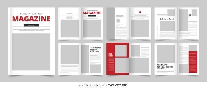 Food Magazine Template, Cook Book Layout