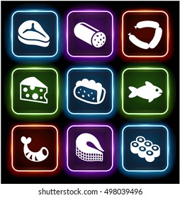 Food and Main Courses on Glow Round Buttons