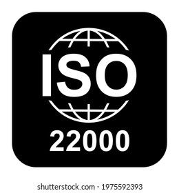 . Food Management Systems. Standard quality symbol. Vector button sign isolated on black background .