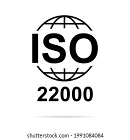 Food Management Systems. Standard quality symbol. Vector button sign isolated on white background .