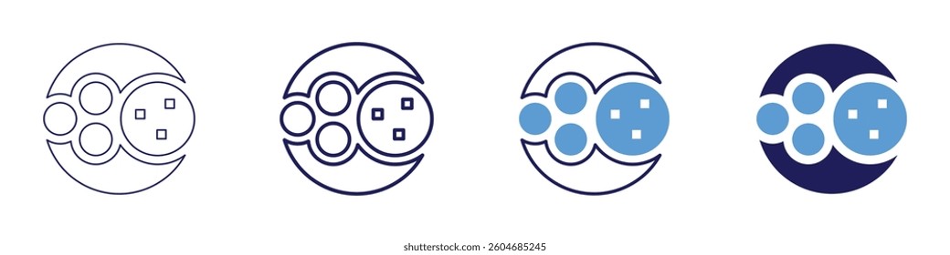 Food manufacturing process icon in 4 different styles. Thin Line, Line, Bold Line, Duotone. Duotone style. Editable stroke.