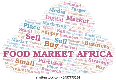 Food Market Africa word cloud. Vector made with text only