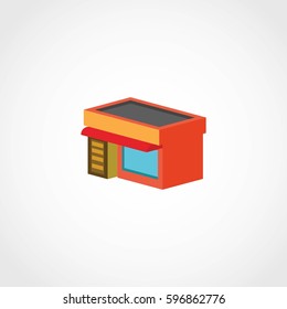 Food Market Building 3D Design Vector