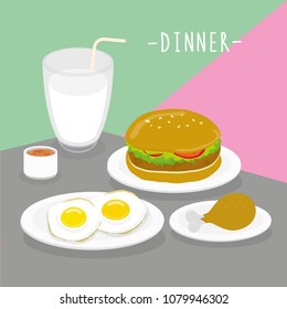 Food Meal Dinner Dairy Eat Drink Menu Restaurant Vector