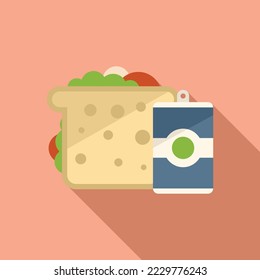 Essmehl-Symbol, flacher Vektor. Abendessen gesund. Schulessen