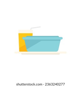 Food meal icon flat vector. Air plane. Service tray isolated