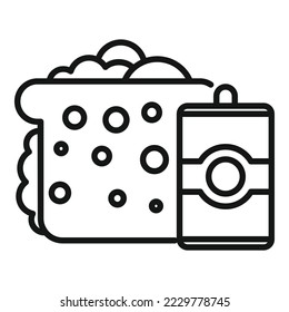 Food meal icon outline vector. Dinner healthy. School food