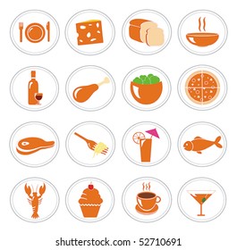 Food and meal icons vector collection