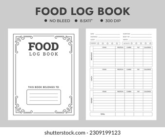 Food Or Meal Logbook Planner Template 