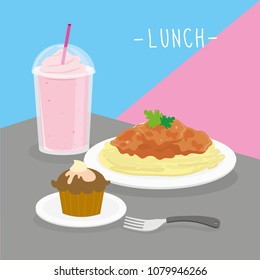 Food Meal Lunch Dairy Eat Drink Menu Restaurant Vector