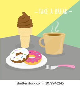 Food Meal Take A Break Dairy Eat Drink Menu Restaurant Vector