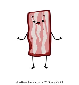 food meat character cartoon. happy cute, smile beef, comic meal food meat character sign. isolated symbol vector illustration