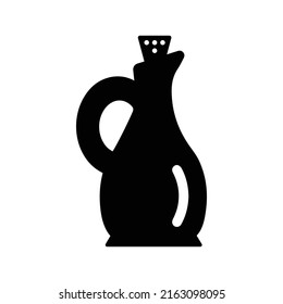 Food, mediterranean, oil icon. Black vector graphics.